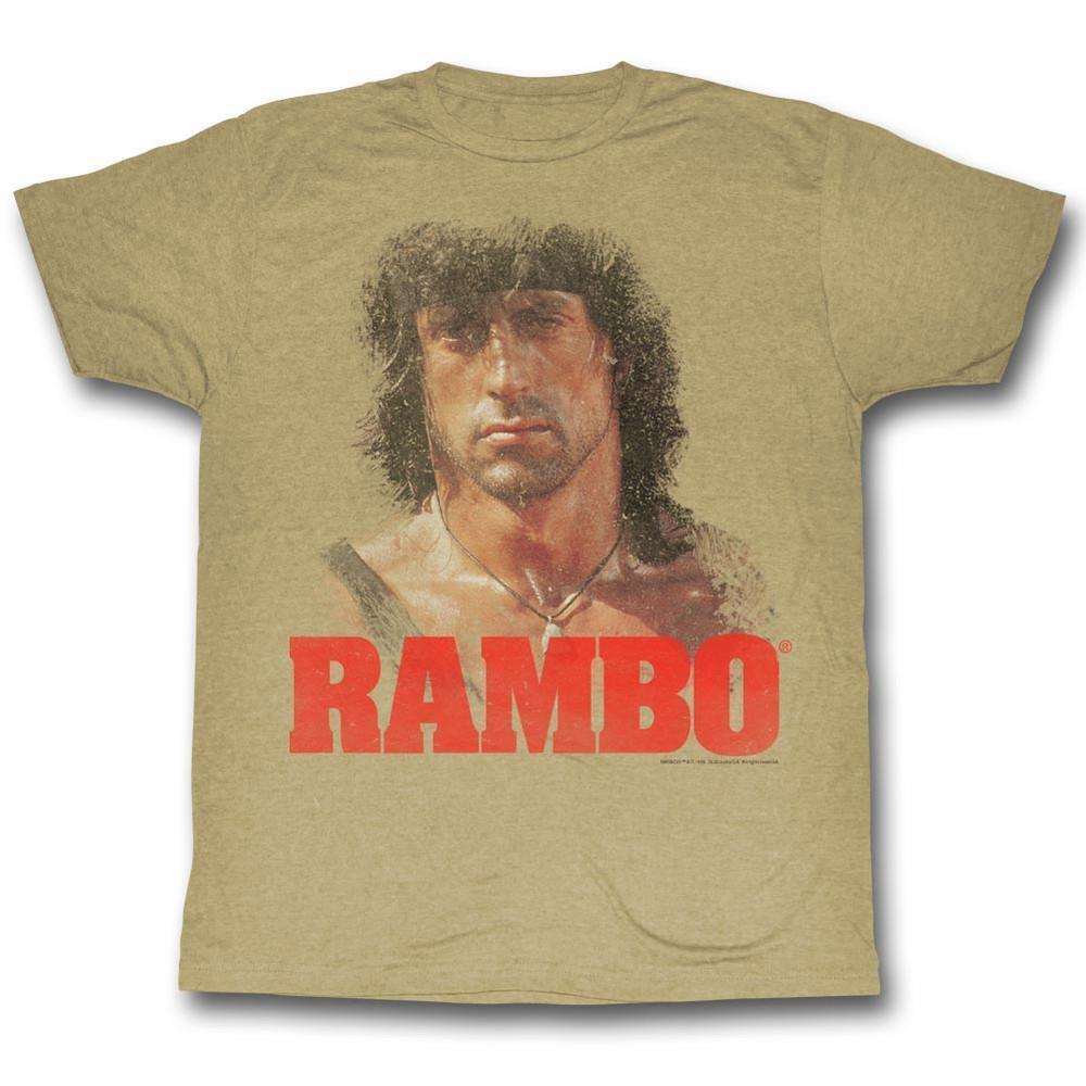 Rambo Grunge Rambo Khaki Heather Adult T Shirt